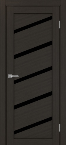 Полотно Турин 506 У венге Размер 800х2000мм Покрытие Экошпон Стекло Черное