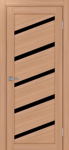 Полотно Турин 506 У ясень тёмный Размер 800х2000мм Покрытие Экошпон Стекло Черное