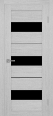 Полотно Турин  526АПП SB лакобель чёрный дуб серый Цвет Дуб серый Размер 700х2000мм Покрытие Экошпон Стекло Черное