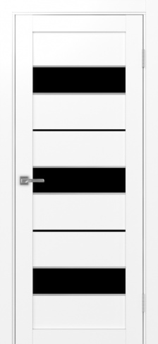Полотно Турин  526АПП лакобель чёрный белый снежный Цвет Белый снежный Размер 800х2000мм Покрытие Экошпон Стекло Черное