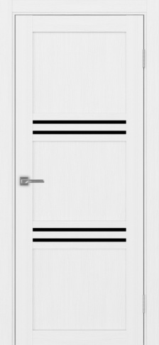 Полотно Турин 553 белый лёд Цвет Белый лёд Размер 800х2000мм Покрытие Экошпон Стекло Черное