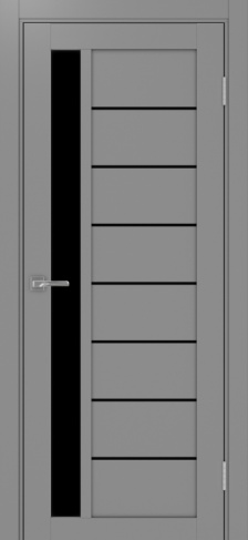 Полотно Турин 554АПП SB серый Цвет Серый Размер 700х2000мм Покрытие Экошпон Стекло Черное