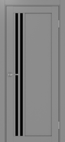 Полотно Турин 555 серый Цвет Серый Размер 800х2000мм Покрытие Экошпон Стекло Черное