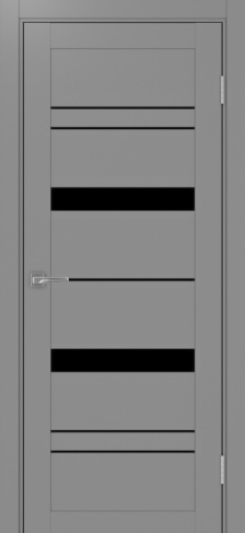 Полотно Турин 562 серый Цвет Серый Размер 700х2000мм Покрытие Экошпон Стекло Черное